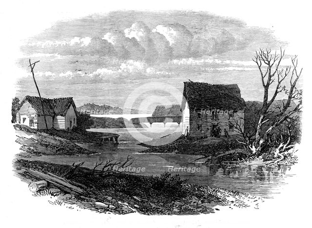 Chicago in 1830: Wolf's Point, at the junction of the north and south river branches, 1871. Creator: Unknown.