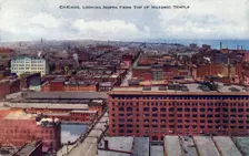 Chicago looking north from the top of the Masonic Temple, Illinois, USA, 1910