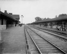 Chicago & North Western Railway station, Elmhurst, Ill., between 1880 and 1899. Creator: Unknown