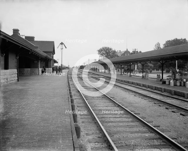 Chicago & North Western Railway station, Elmhurst, Ill., between 1880 and 1899. Creator: Unknown.