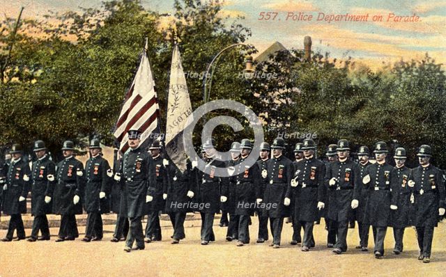 Chicago Police Department on parade, Chicago, Illinois, USA, 1910. Artist: Unknown