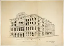 Chicago Public Library Design Competition, Chicago, Illinois, Perspective, 1891. Creator: Peter Bonnett Wight