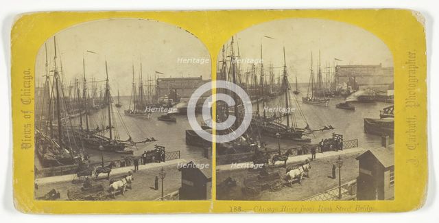 Chicago River from Rush Street Bridge, late 19th century. Creator: John Carbutt.
