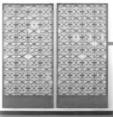 Chicago Stock Exchange Building: Two Elevator Enclosure Grilles, with Base Plates and..., 1893/94. Creator: Adler & Sullivan