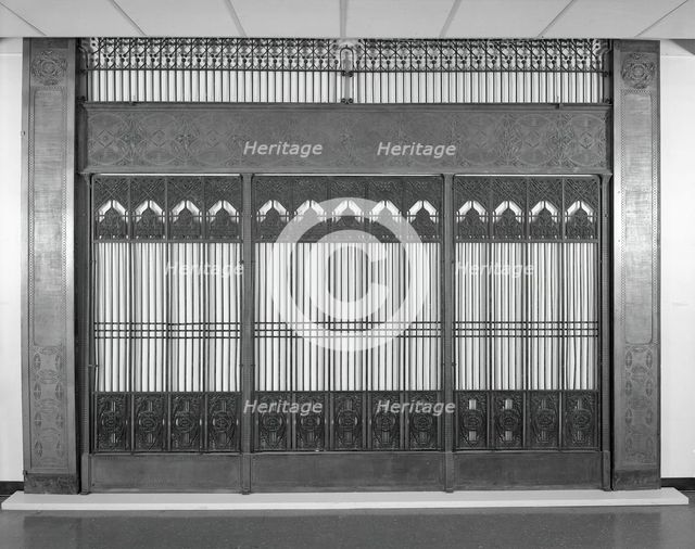 Chicago Stock Exchange Building: Elevator Enclosure Grille T-Plates, 1893/94. Creator: Adler & Sullivan.