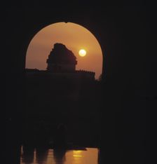 Chichen Itza, the Observatory with sunset