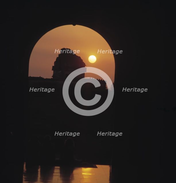 Chichen Itza, the Observatory with sunset.
