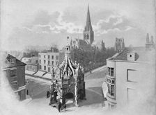Chichester: The Cathedral, Market-Cross, and Tower c1896. Artist: Charles H Barden