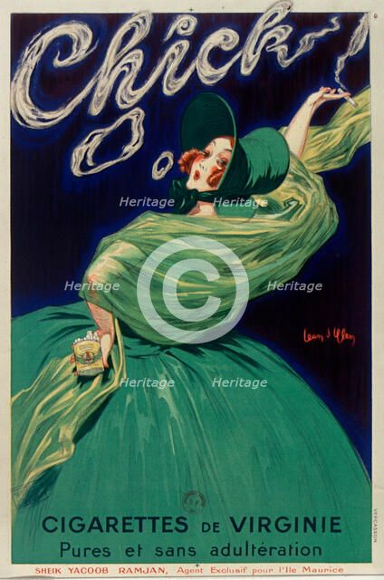 Chick Cigarettes, 1925. Creator: D'Ylen, Jean (1886-1938).
