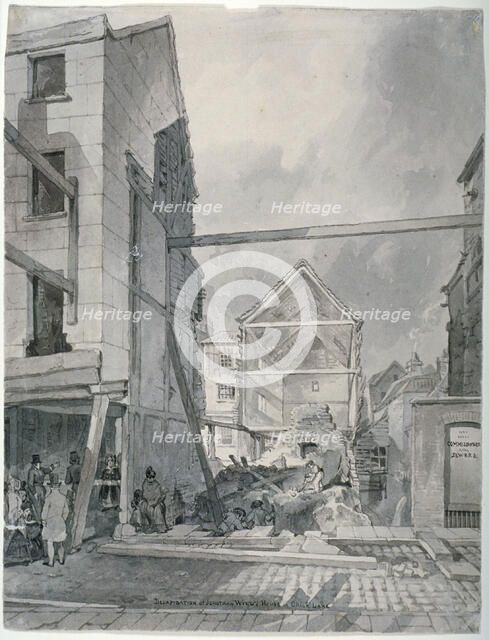 Chick Lane, City of London, 1825. Creator: Robert Blemmell Schnebbelie.