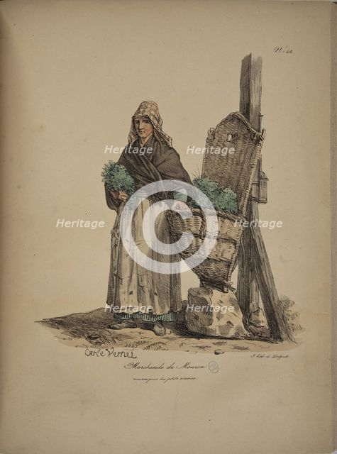 Chickweed seller. From the Series "Cris de Paris" (The Cries of Paris), 1815. Creator: Vernet, Carle (1758-1836).