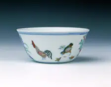 Chicken cup with doucai enamels, late Kangxi period, Qing dynasty, China, 1700-1722. Creator: Unknown