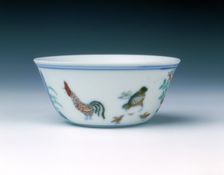 Chicken cup with doucai enamels, late Kangxi period, Qing dynasty, China, 1700-1722