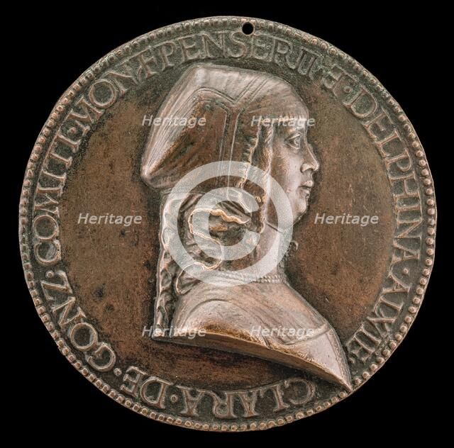 Chiara Gonzaga, 1464-1503, Wife of Gilbert de Bourbon 1481 [obverse], c. 1481. Creator: Bartolommeo di Virgilio Melioli.