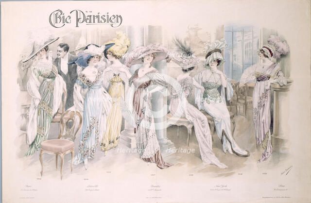 Chic Parisien. Fashion plate, 1910s.