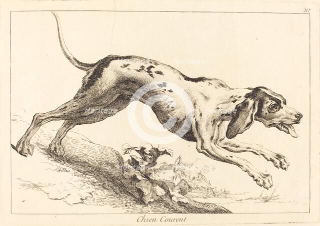 Chien courent (Running Hound). Creator: Jacques Philippe Le Bas.