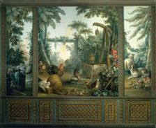 Chien et mouton dans un paysage, between 1765 and 1770. Creator: Jean Baptiste Marie Huet