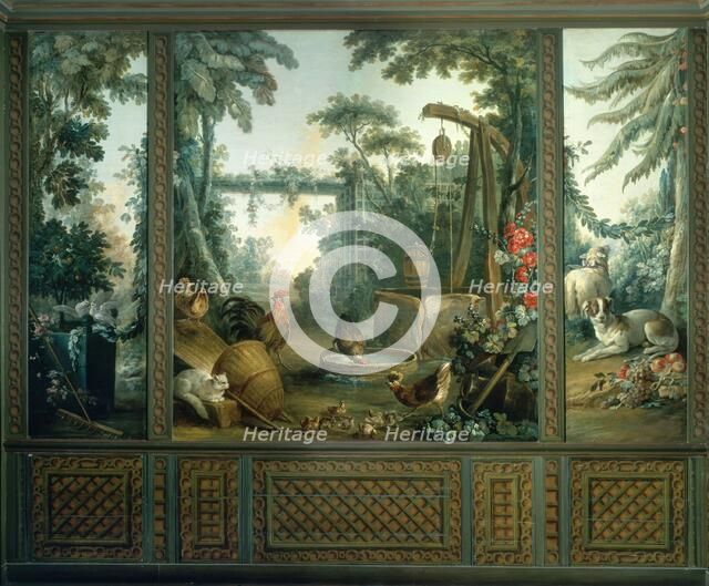 Chien et mouton dans un paysage, between 1765 and 1770. Creator: Jean Baptiste Marie Huet.