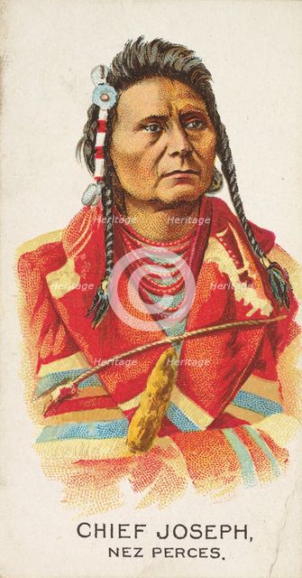 Chief Joseph, Nez Perces, from the American Indian Chiefs series (N2) for Allen & Ginter C..., 1888. Creator: Allen & Ginter.