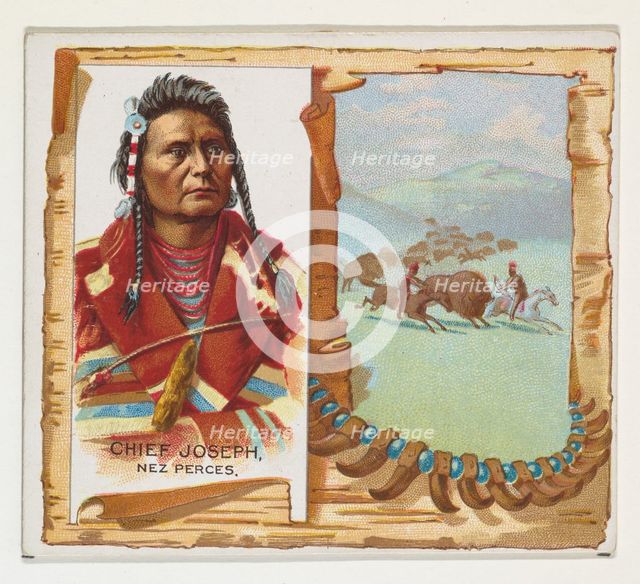 Chief Joseph, Nez Perces, from the American Indian Chiefs series (N36) for Allen & Ginter ..., 1888. Creator: Allen & Ginter.