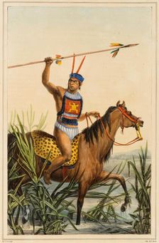 Chief of the Charrúas. From "Voyage pittoresque et historique au Brésil", 1830s. Creator: Debret, Jean-Baptiste (1768-1848)