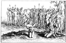 Chief of the Florida Indians consulting a magician (shaman) before going into battle, c1780