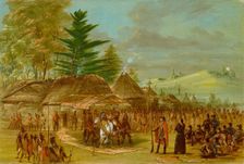 Chief of the Taensa Indians Receiving La Salle. March 20, 1682, 1847/1848. Creator: George Catlin