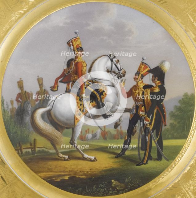 Chief Officer and Under Officer of the Life-Guards Hussar Regiment, 1829. Artist: Belousov, Lev Alexandrovich (1806-1864)