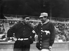 Chief Meyers, New York, NL & Chief Bender, Philadelphia, AL at World Series (baseball), 1911. Creator: Bain News Service