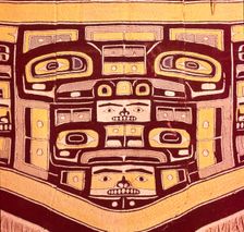 Chief's Blanket with Bear Design, Totemism,Tungit Tribe, Pacific Northwest Coast Indians