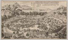 Chieftain Wushe Surrendering the City..., c. 1765-1774; poem dated 1758. Creator: Jean Damascene Sallusti (Italian, d. 1781)
