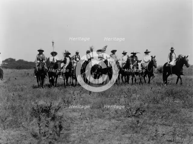 Chiefs in the Sun Dance parade-Cheyenne, c1927. Creator: Edward Sheriff Curtis.