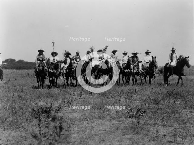 Chiefs in the Sun Dance parade-Cheyenne, c1927. Creator: Edward Sheriff Curtis.