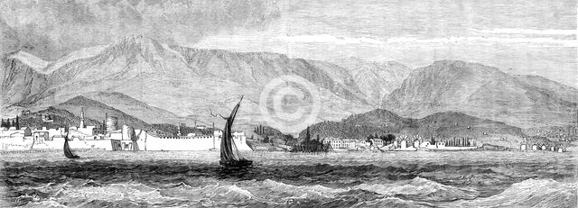 Chios, where the Great Earthquake took place on Sunday, April 3, 1881.  Creator: Unknown.