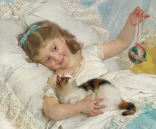 Child and cat