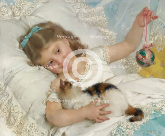 Child and cat.