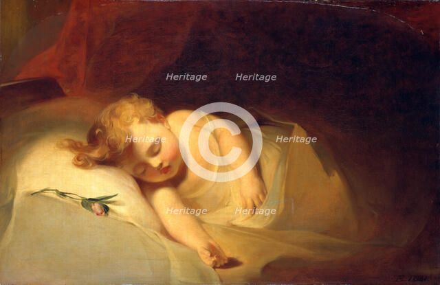Child Asleep (The Rosebud), 1841. Creator: Thomas Sully.