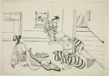 Child Attendant and Bald Tengu of Mt. Kurama (Kaburo Kurama Tengu), no. 7 from a..., c. 1716/35. Creator: Okumura Masanobu
