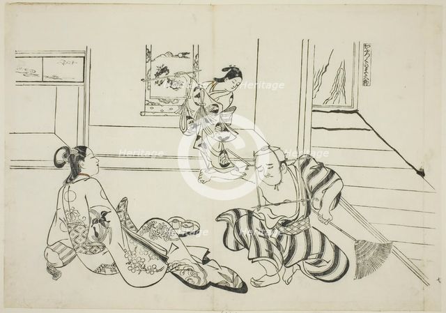 Child Attendant and Bald Tengu of Mt. Kurama (Kaburo Kurama Tengu), no. 7 from a..., c. 1716/35. Creator: Okumura Masanobu.