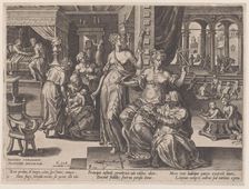 Child Birth, from The Course of Human Life, 1570. Creator: Pieter Furnius