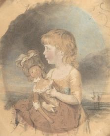 Child Holding a Doll, 1780. Creator: John Downman