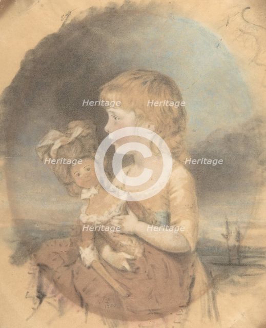 Child Holding a Doll, 1780. Creator: John Downman.