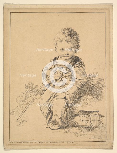 Child Holding Staff, 18th century. Creator: Francois Boucher.