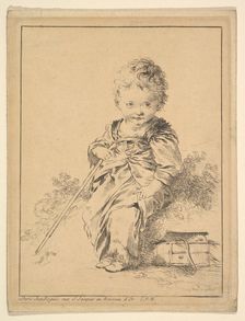Child Holding Staff, 18th century. Creator: Francois Boucher