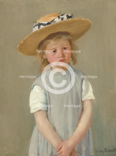 Child in a Straw Hat, c. 1886. Creator: Mary Cassatt.