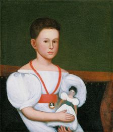 Child in White with Doll, c1835. Creator: Zedekiah Belknap