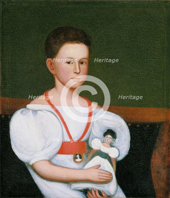 Child in White with Doll, c1835. Creator: Zedekiah Belknap.