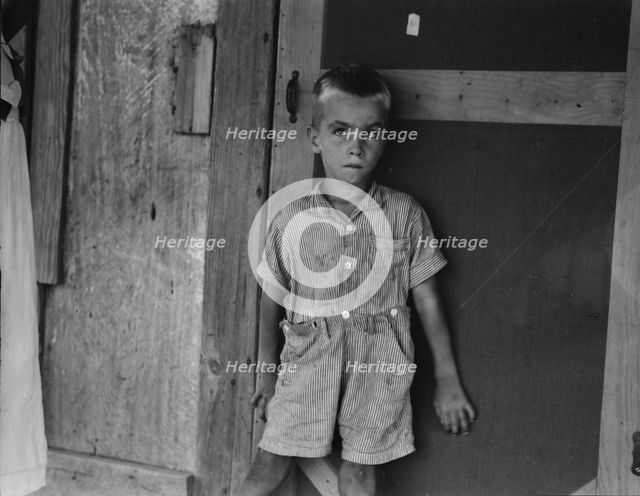 Child of sharecropper family near Cleveland, Mississippi, 1937. Creator: Dorothea Lange.