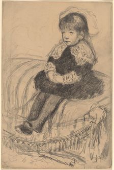 Child Seated on a Sofa, c. 1883. Creator: Mary Cassatt