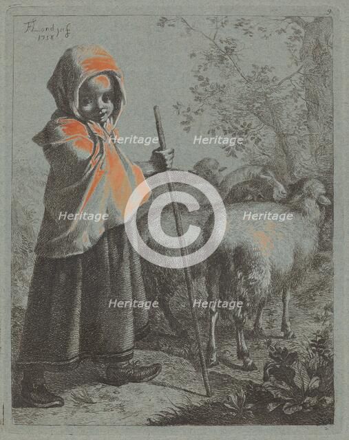 Child Shepherdess with Flock, 1758. Creator: Francesco Londonio.
